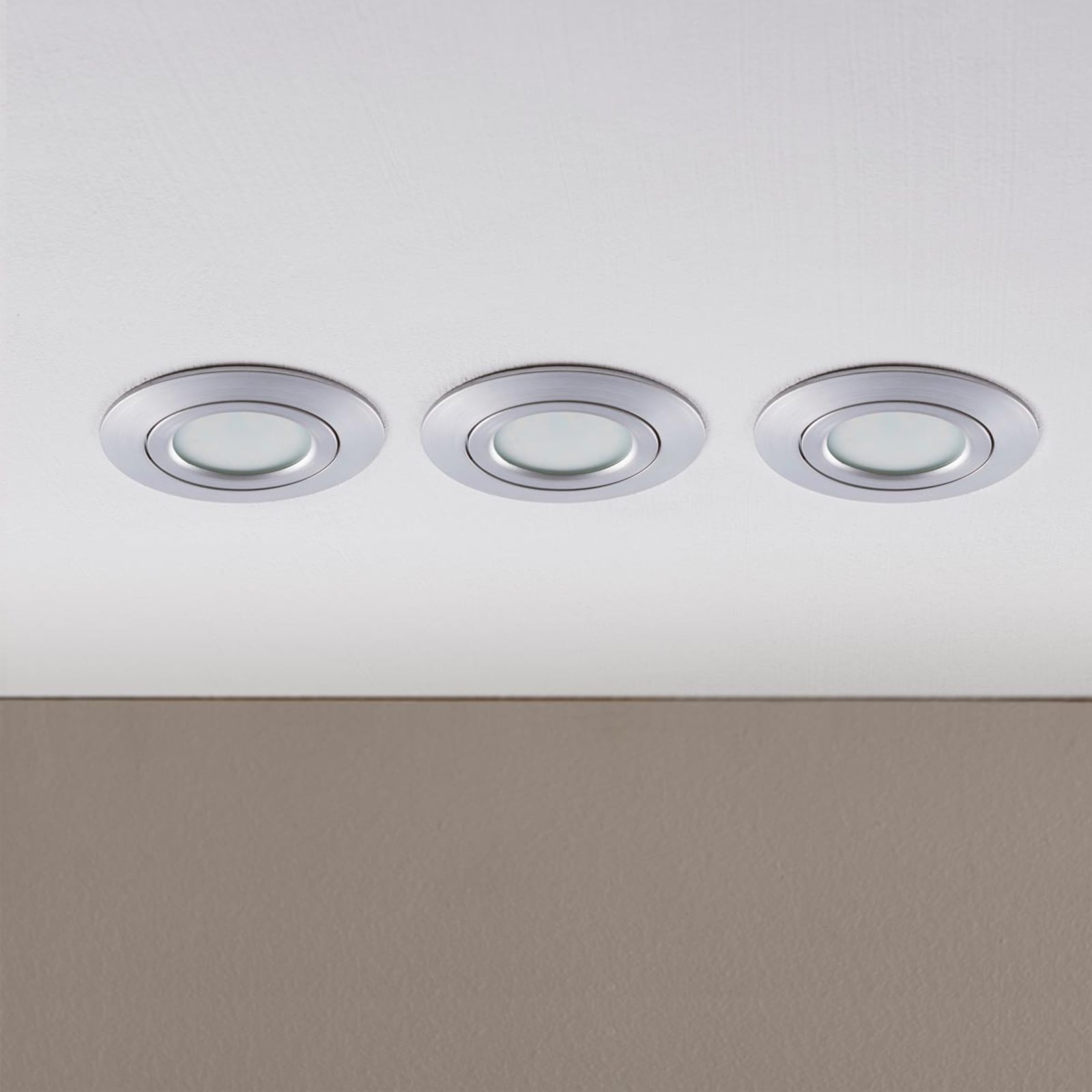 LED innbyggingsspot Andrej rund alu 3-pack svingbar nærbilde