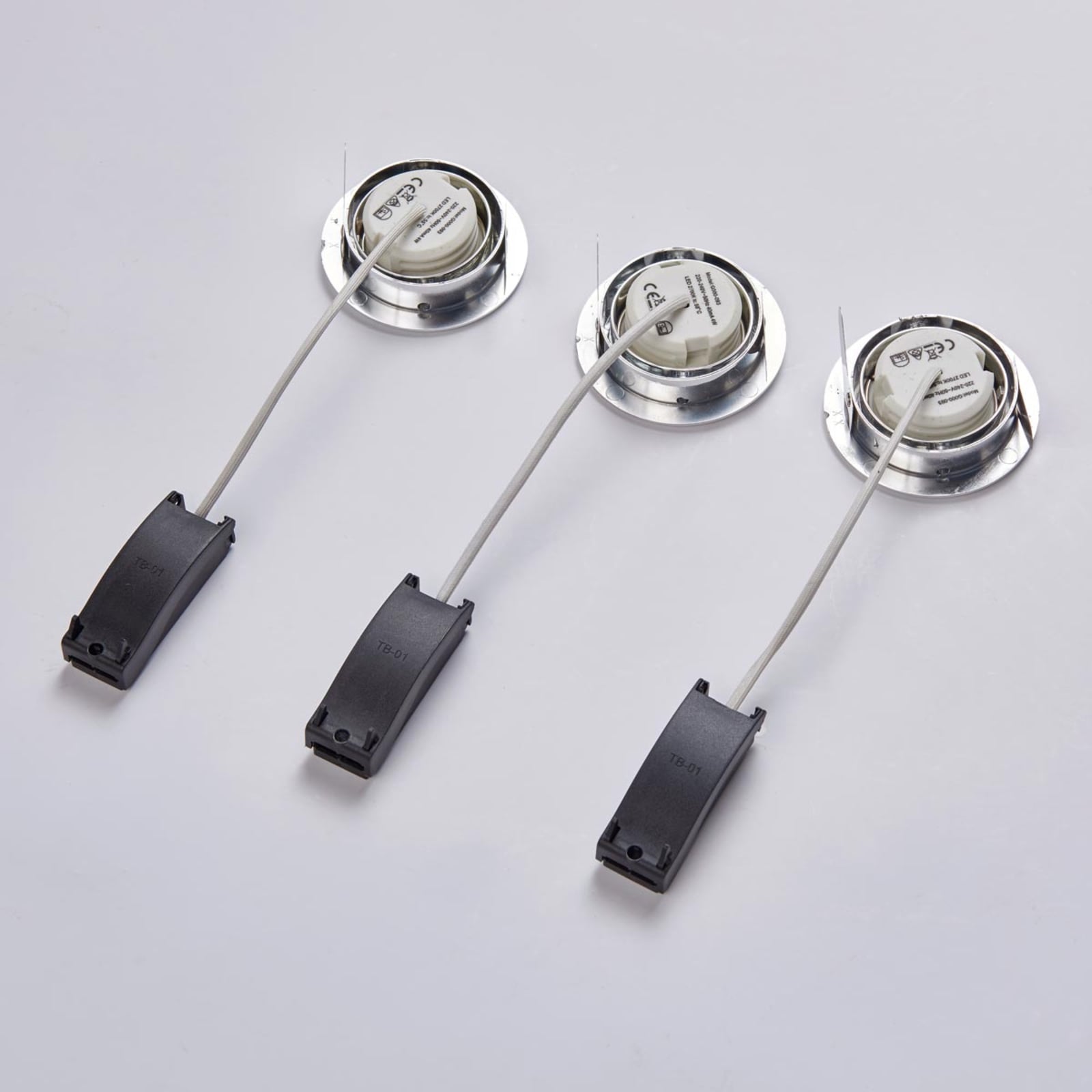 LED innbyggingsspot Andrej rund alu 3-pack svingbar justerbar vinkel