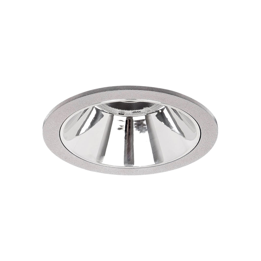 LED innbyggingsspot Apollo Mini rund sølv 3000K Ø11,5 cm forfra