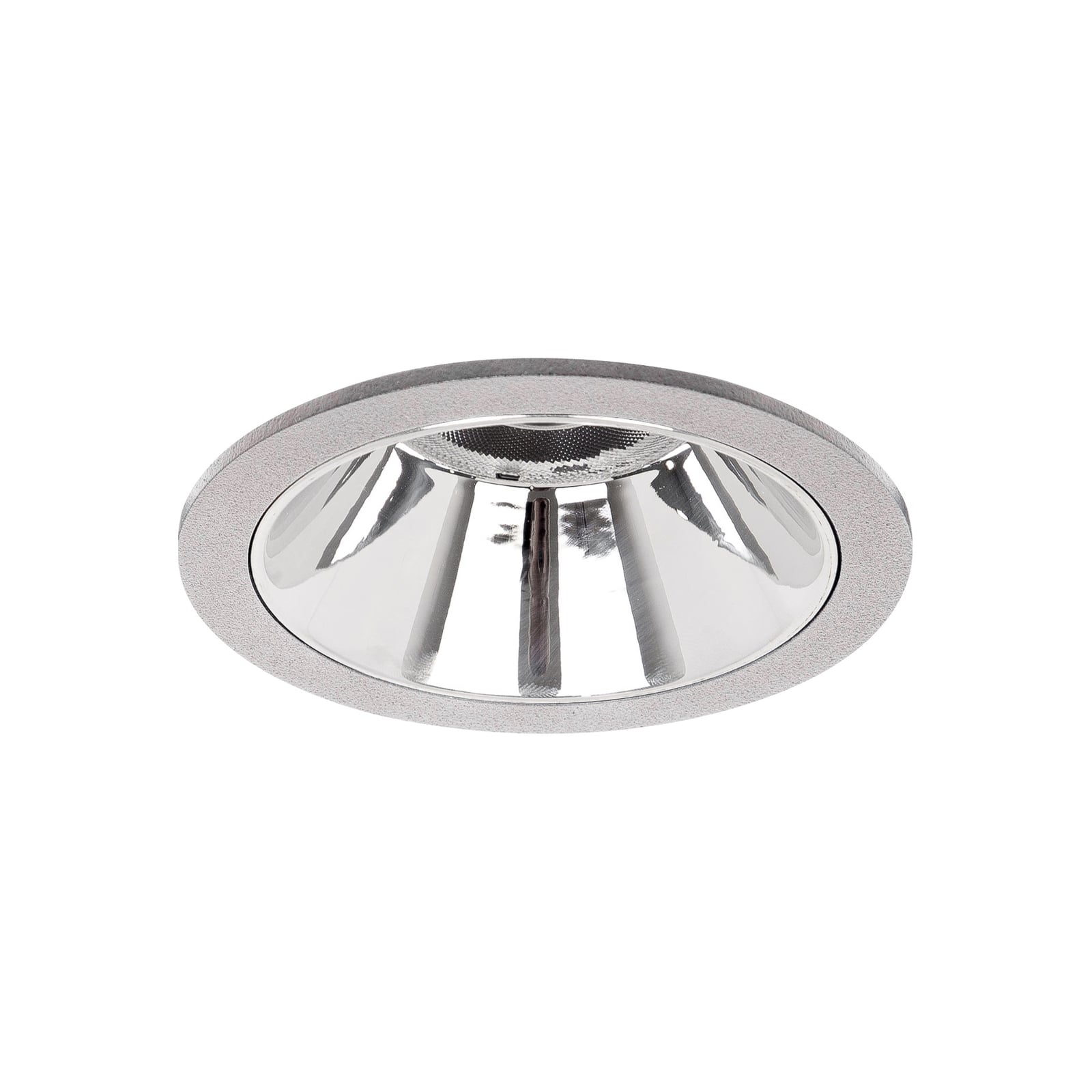 LED innbyggingsspot Apollo Mini rund sølv 3000K Ø11,5 cm forfra