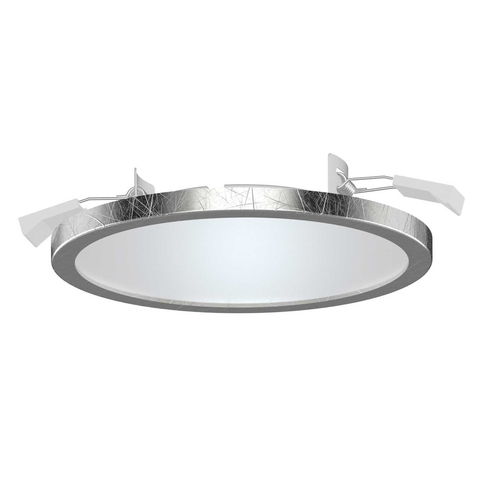 LED innbyggingsspot Aqua Pur sølv Ø14,7 cm i bruk