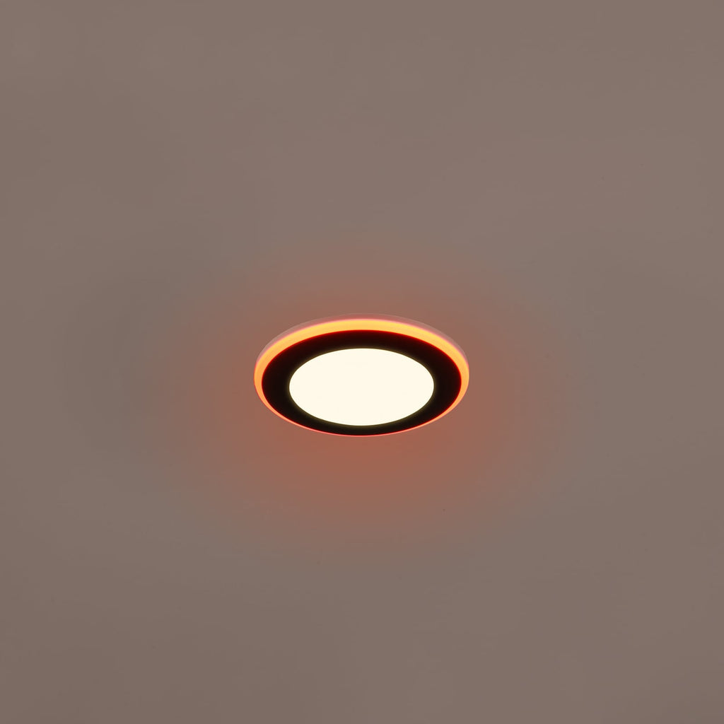 LED innbyggingsspot Argus RGBW dimbar Ø8 cm svart forfra