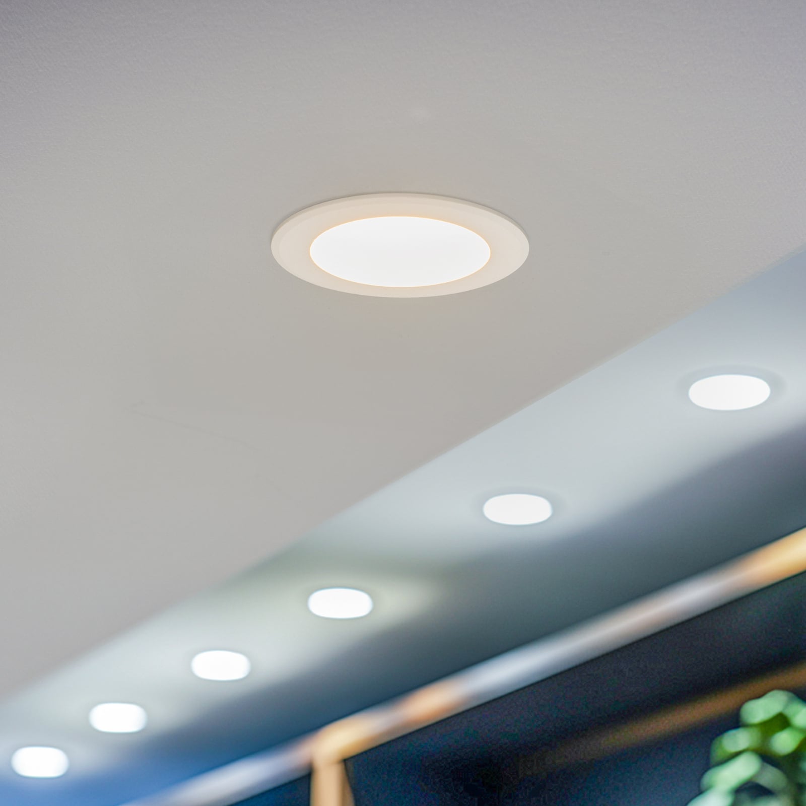 LED innbyggingsspot Arian rund hvit Ø9,2 cm front