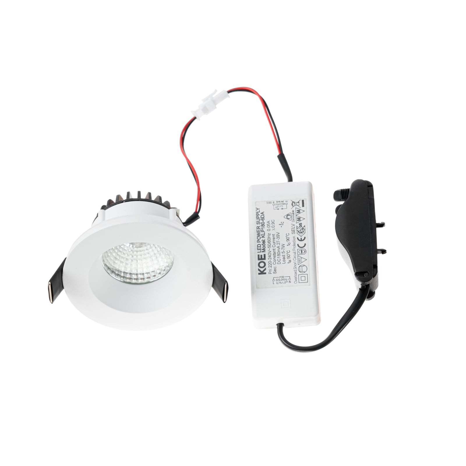 LED innbyggingsspot Aryx hvit 6W 4000K dimbar IP65 montert i tak