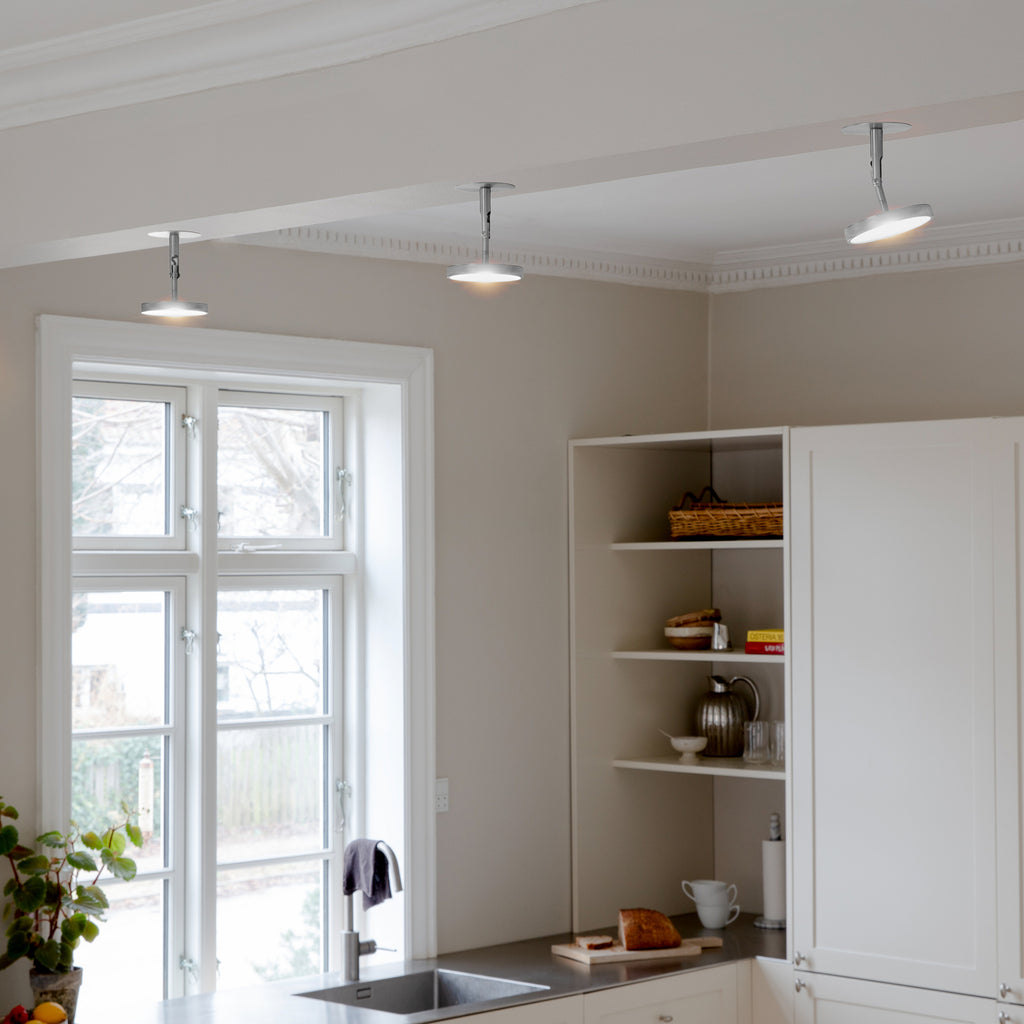 LED innbyggingsspot Asteria Spot Ø12 cm polert stål bakside
