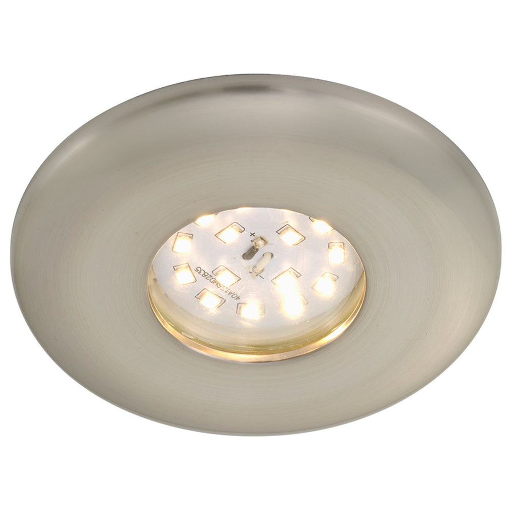 LED innbyggingsspot Attach One matt nikkel IP65 5W forfra