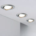 LED innbyggingsspot Base 3-pack børstet stål dimbar 3000K forfra