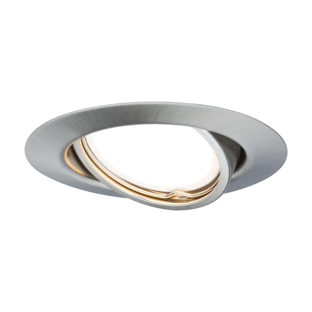 LED innbyggingsspot Base 3-pack børstet stål dimbar 3000K detalj