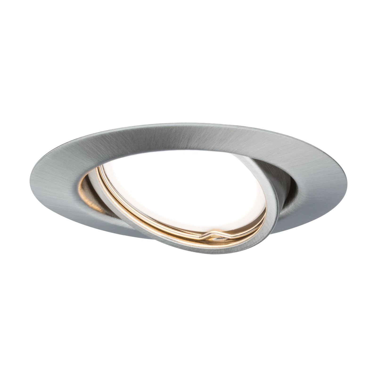 LED innbyggingsspot Base 3-pack børstet stål dimbar 3000K detalj