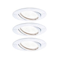 LED innbyggingsspot Base 3-pack svingbar dimbar hvit Ø9 cm - Paulmann forfra