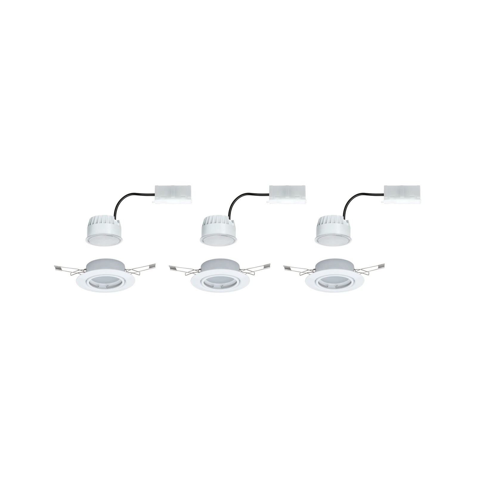 LED innbyggingsspot Base 3-pack svingbar dimbar hvit Ø9 cm - Paulmann nærbilde av LED-lyskilde