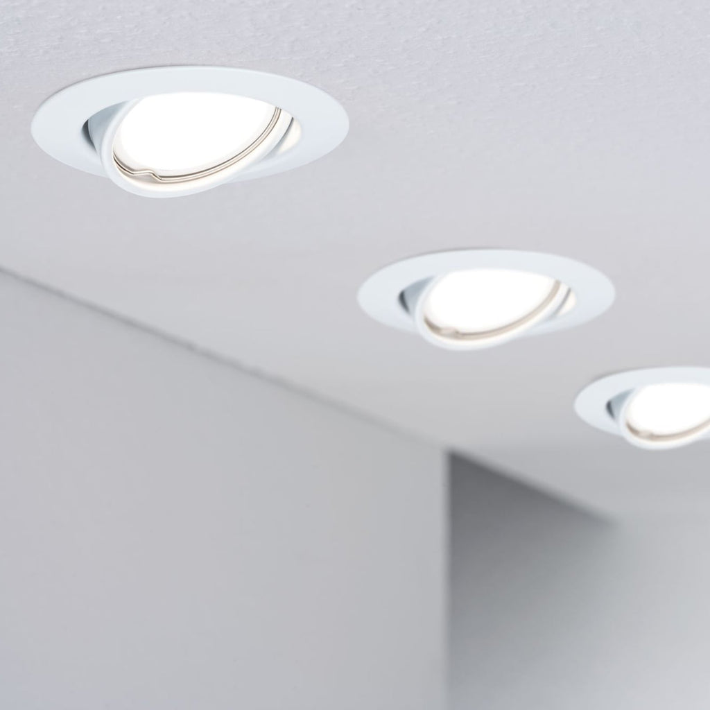 LED innbyggingsspot Base 3-pack svingbar dimbar hvit Ø9 cm - Paulmann svingbar mekanisme