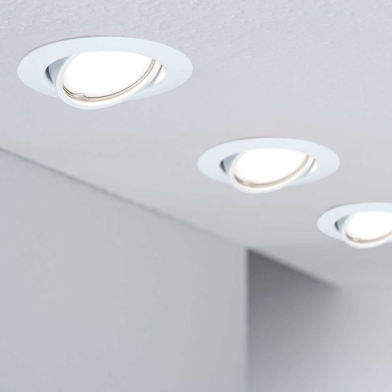 LED innbyggingsspot Base 3-pack svingbar dimbar hvit Ø9 cm - Paulmann svingbar mekanisme