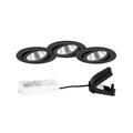 LED innbyggingsspot BB03 dimbar svart 3-pack forfra