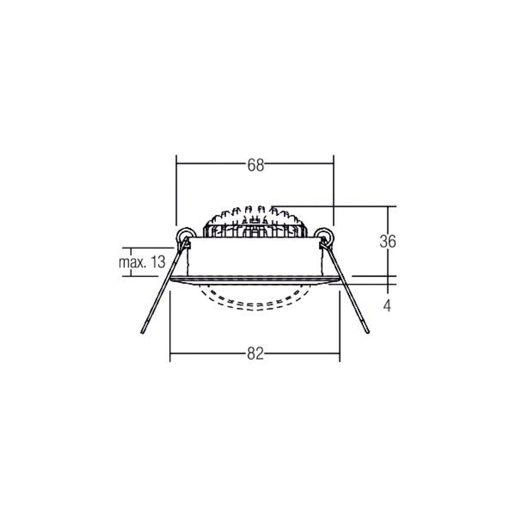 LED innbyggingsspot BB03 dimbar svart 3-pack montert i tak
