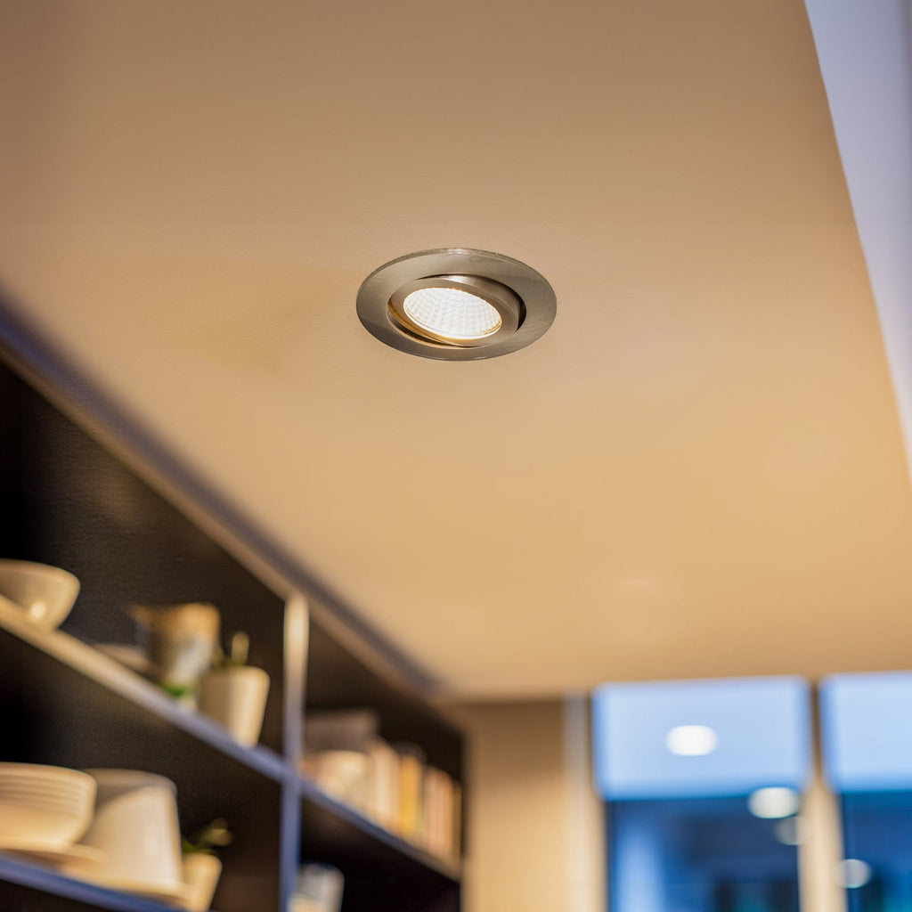 LED innbyggingsspot BB03 dimbar svingbar matt nikkel bakside