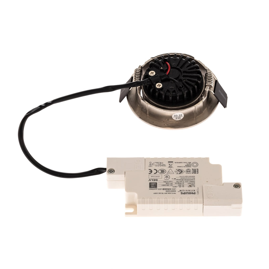 LED innbyggingsspot BB03 dimbar svingbar matt nikkel med driver