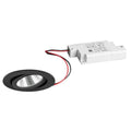LED innbyggingsspot BB03 dimbar svingbar svart Ø8,2 cm 6W forfra