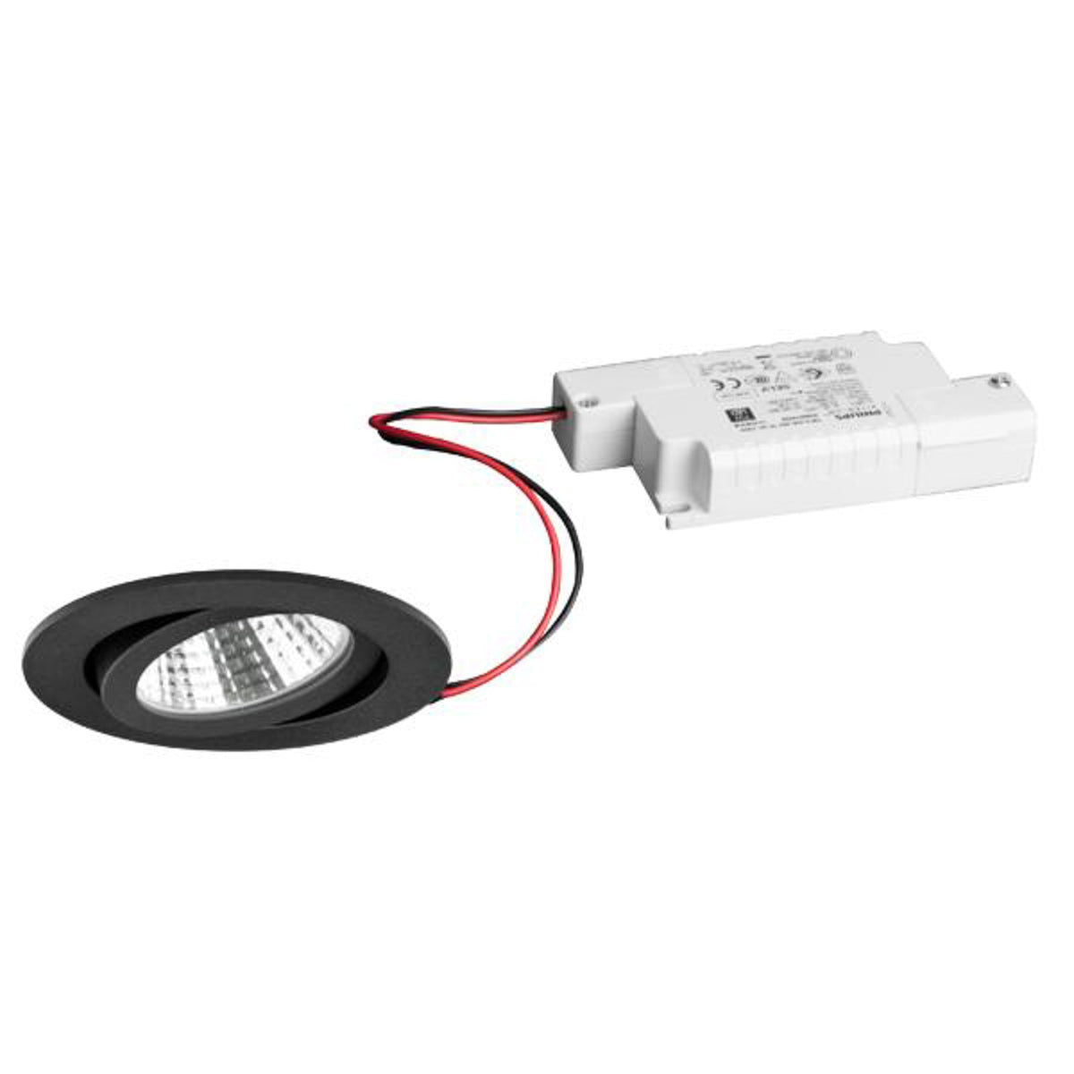 LED innbyggingsspot BB03 dimbar svingbar svart Ø8,2 cm 6W forfra