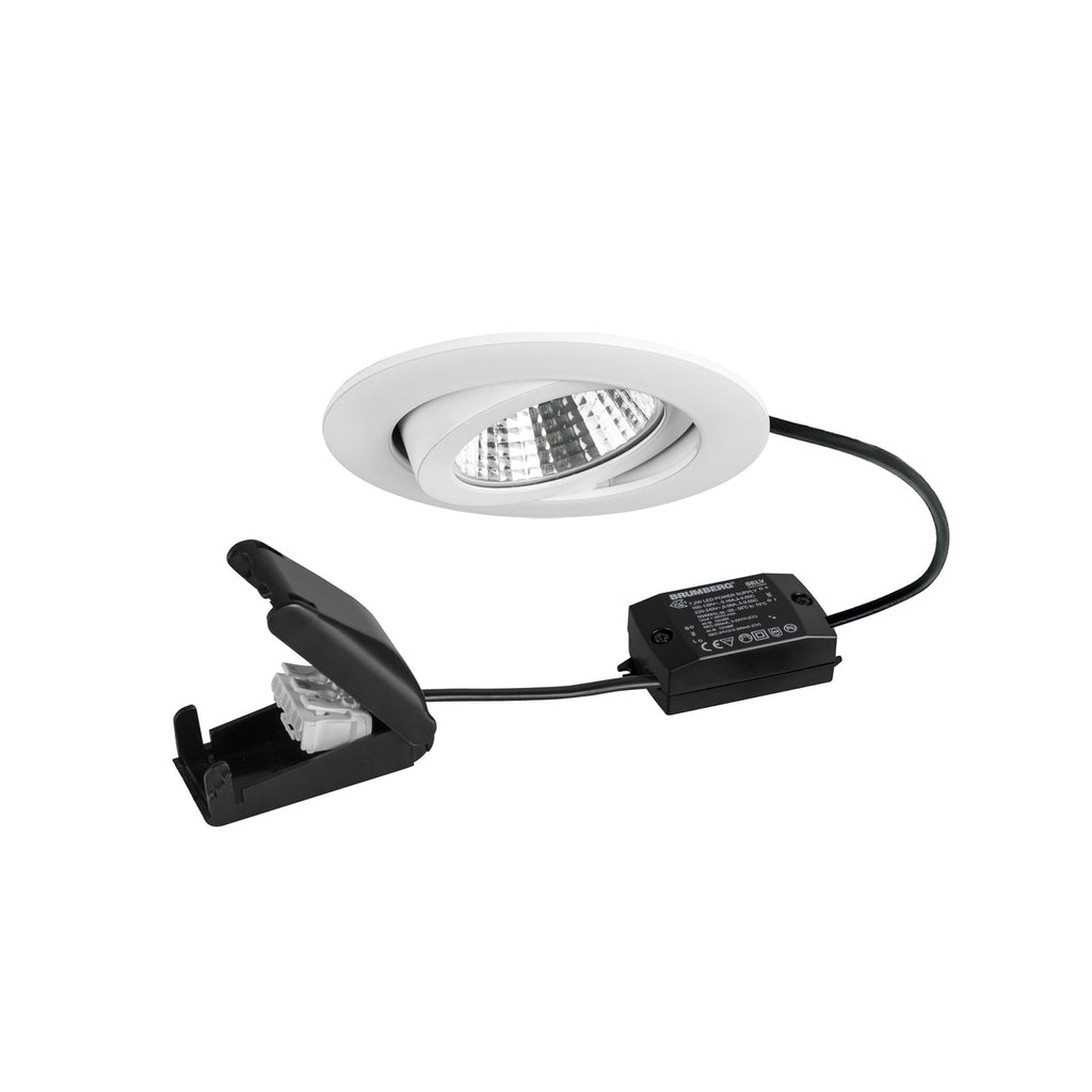 LED innbyggingsspot BB03 svingbar hvit matt Ø8,2 cm foran