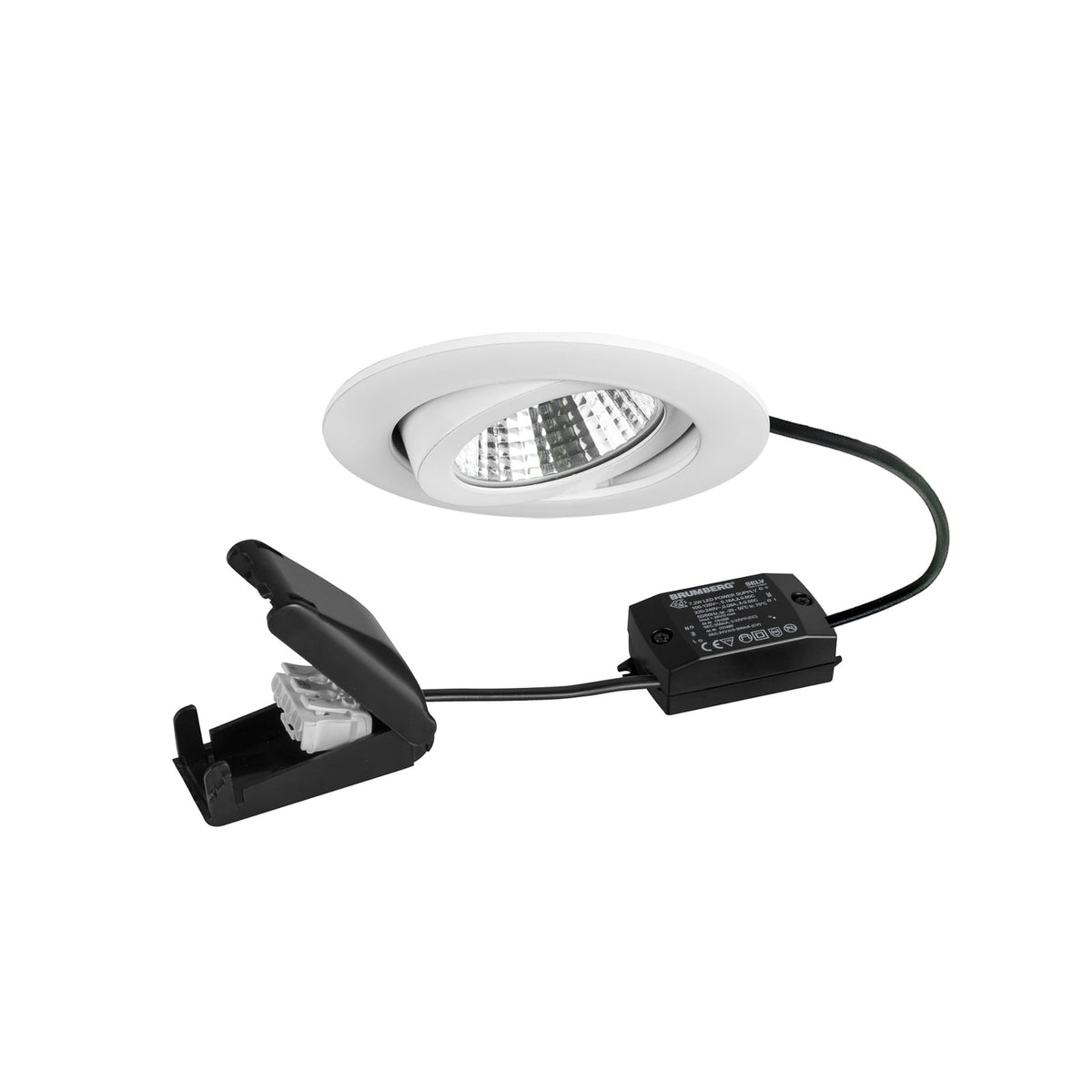 LED innbyggingsspot BB03 svingbar hvit matt Ø8,2 cm foran