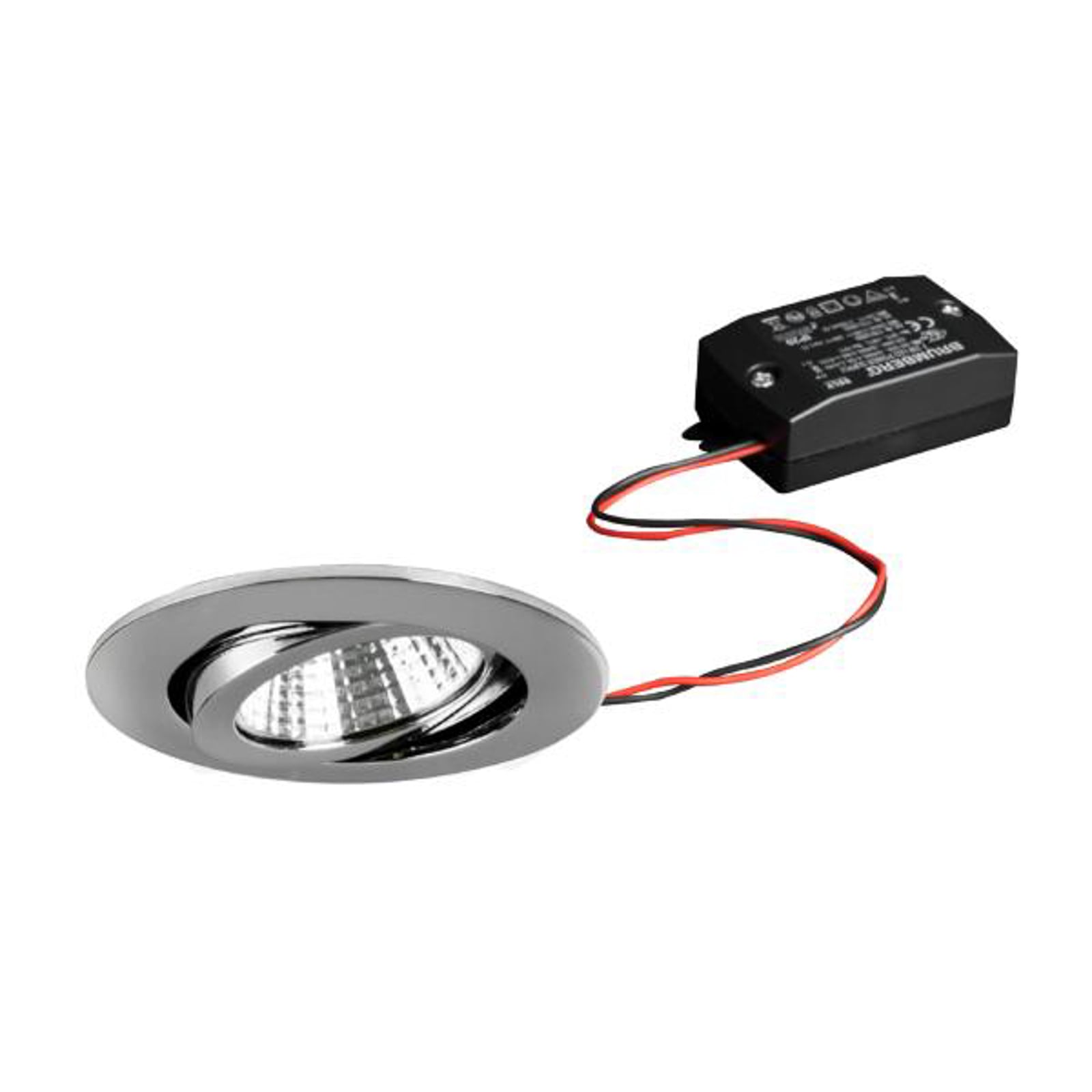 LED innbyggingsspot BB03 svingbar krom 6W 3000K bakside