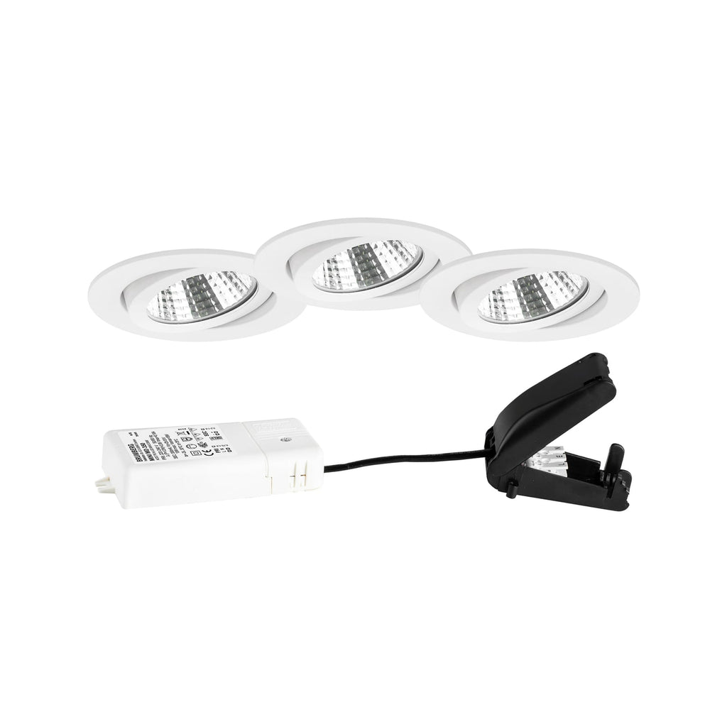 LED innbyggingsspot BB03 rund dimbar 3-pack 6W 3000K fra BRUMBERG forfra