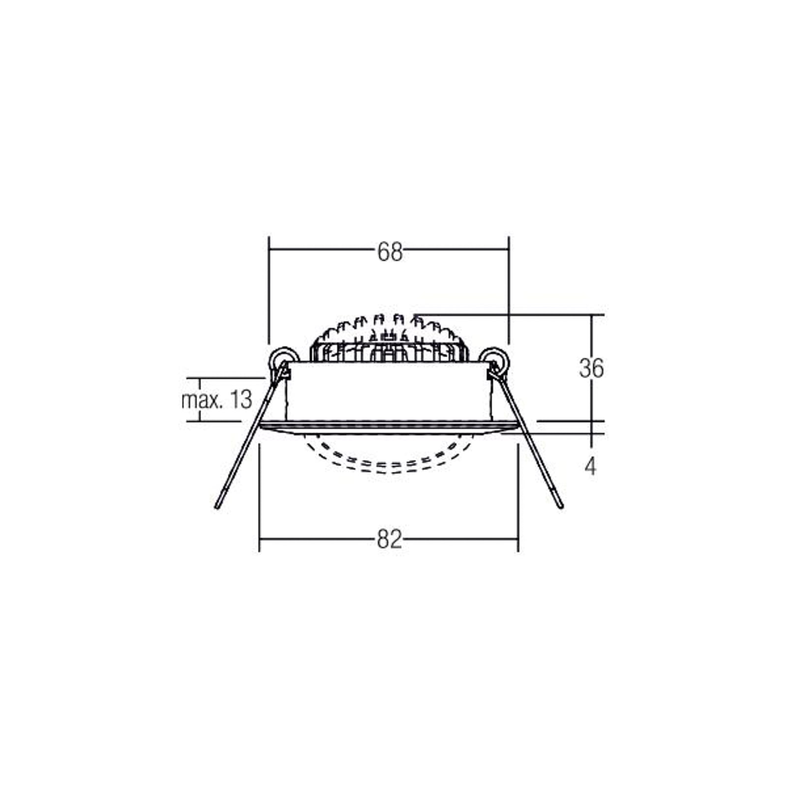 LED innbyggingsspot BB03 rund dimbar 3-pack 6W 3000K fra BRUMBERG detalj