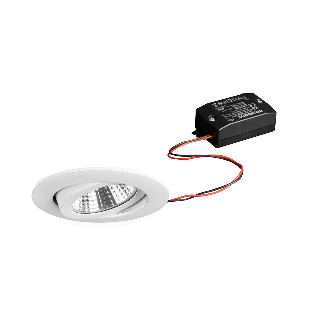 LED innbyggingsspot BB03 svingbar hvit blank Ø8,2 cm forfra