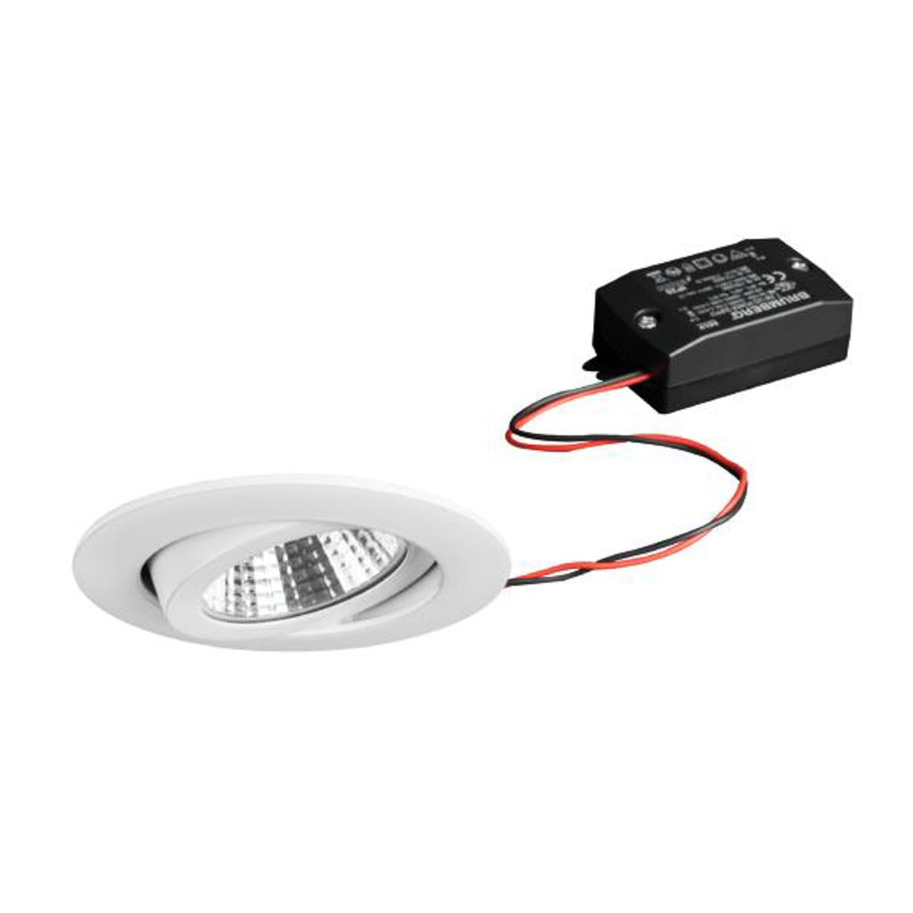 LED innbyggingsspot BB03 svingbar hvit blank Ø8,2 cm montert