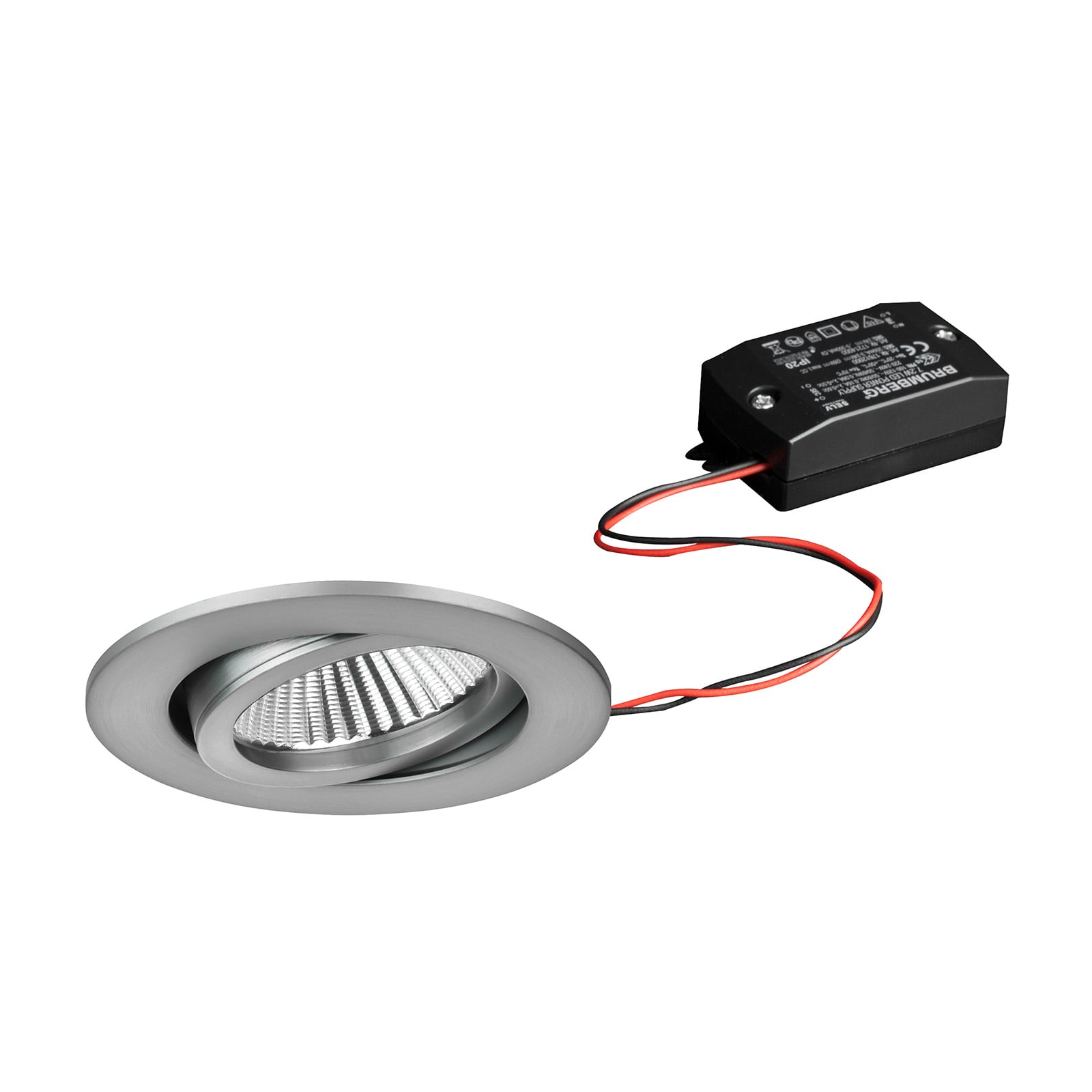 LED innbyggingsspot BB03 svingbar matt nikkel Ø8,2 cm forfra