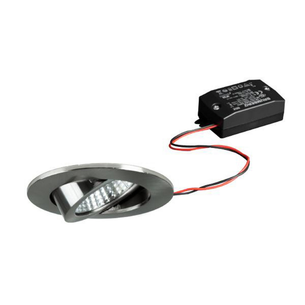 LED innbyggingsspot BB03 svingbar matt nikkel Ø8,2 cm bakside