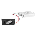 LED innbyggingsspot BB05 firkantet svart dimbar 6W front