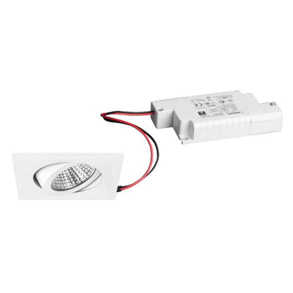 LED innbyggingsspot BB05 kvadratisk svingbar dimbar 6W hvit forfra