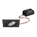 LED innbyggingsspot BB05 svingbar svart 82x82 mm 6W forfra