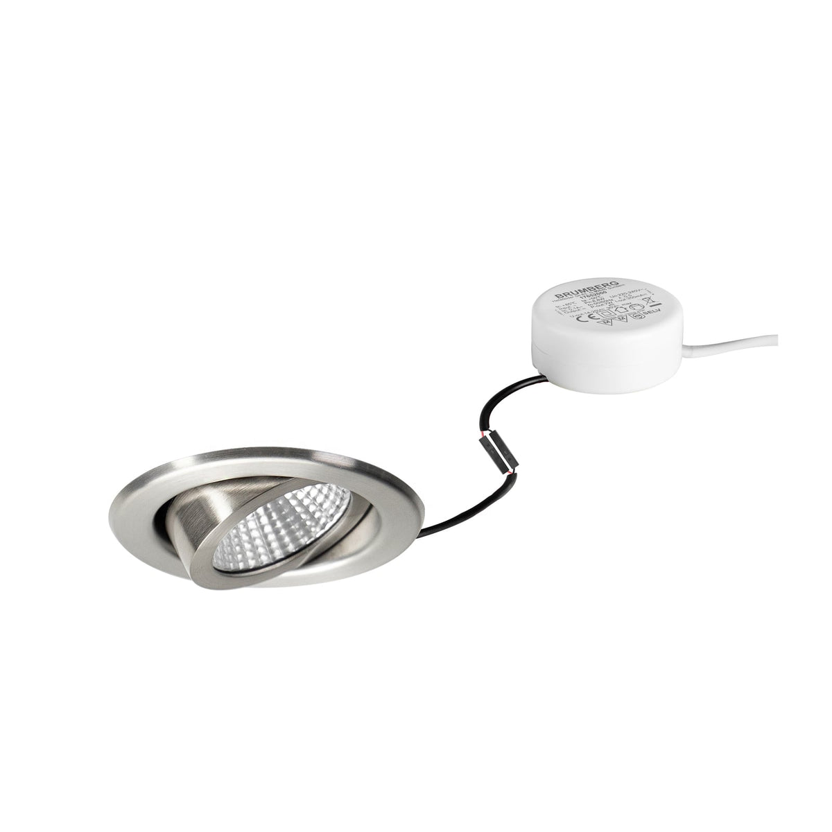 LED innbyggingsspot BB09 dimbar rustfritt stål Ø8,3 cm 6W forfra