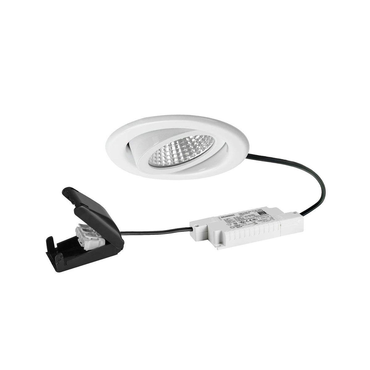 LED innbyggingsspot BB09 dimbar svingbar hvit foran