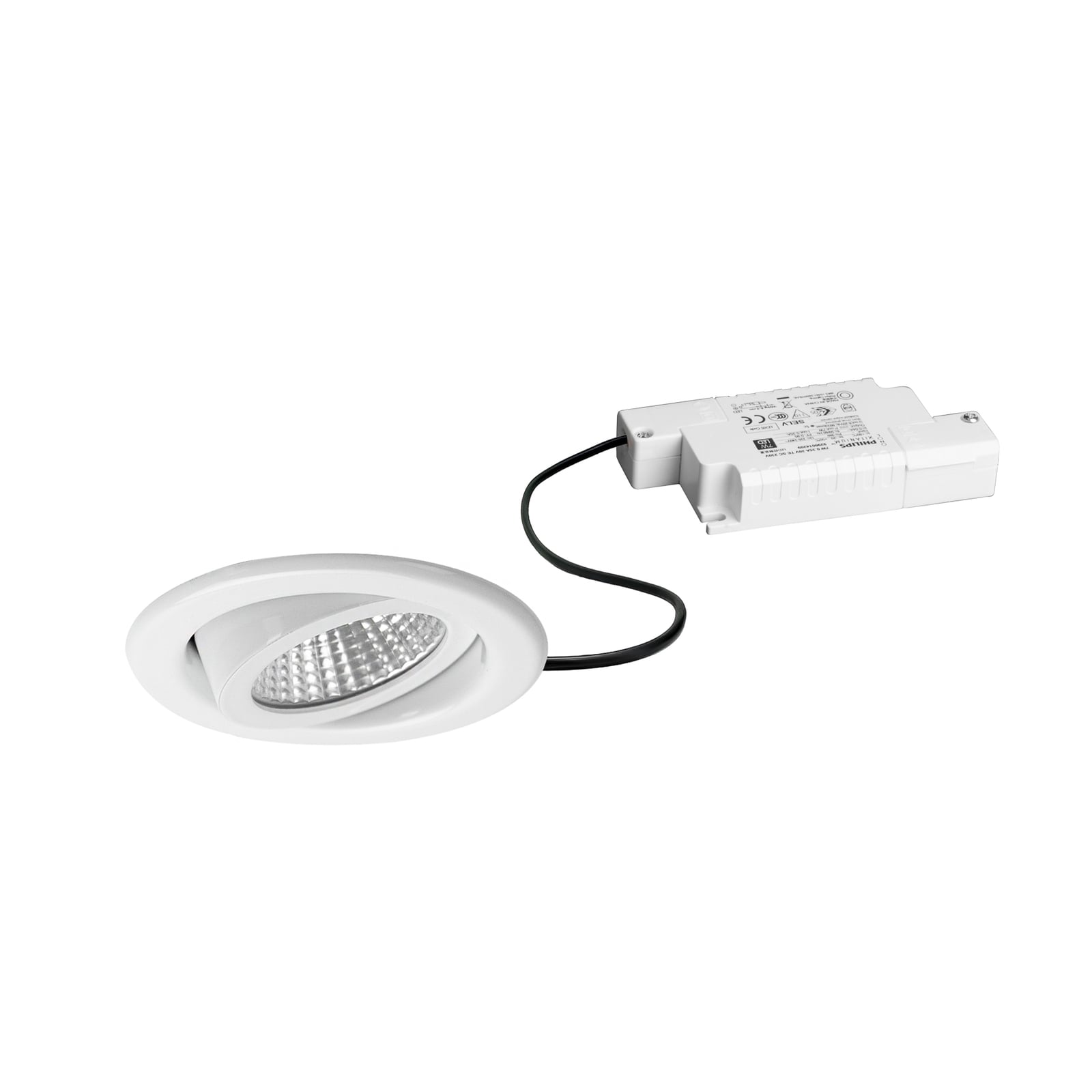 LED innbyggingsspot BB09 hvit dimbar svingbar 6W 3000K forfra