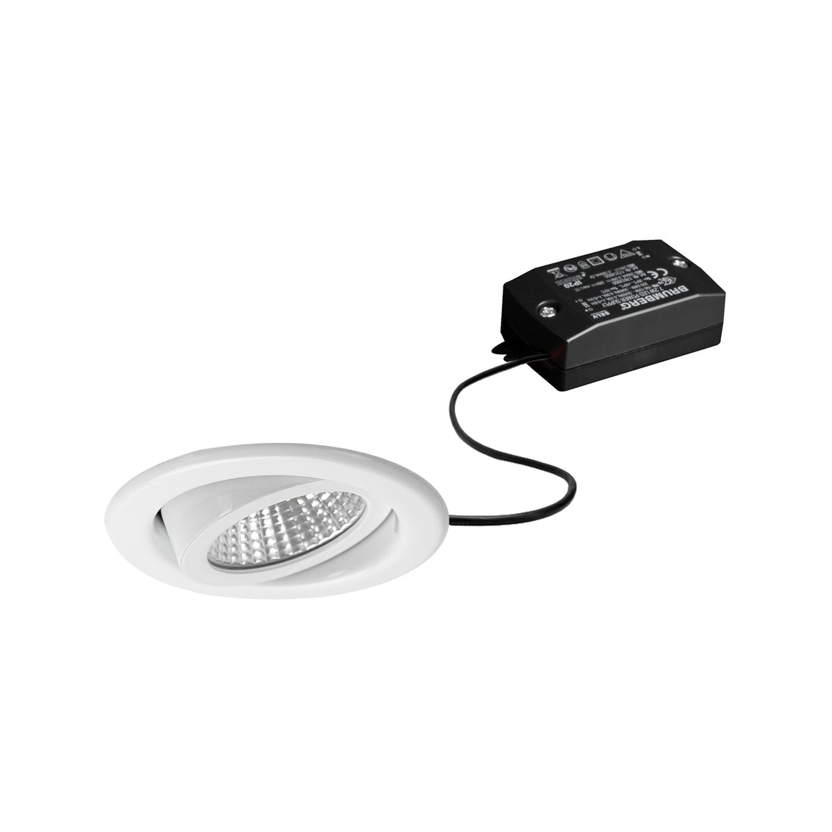 LED innbyggingsspot BB09 svingbar hvit 6W 3000K forfra