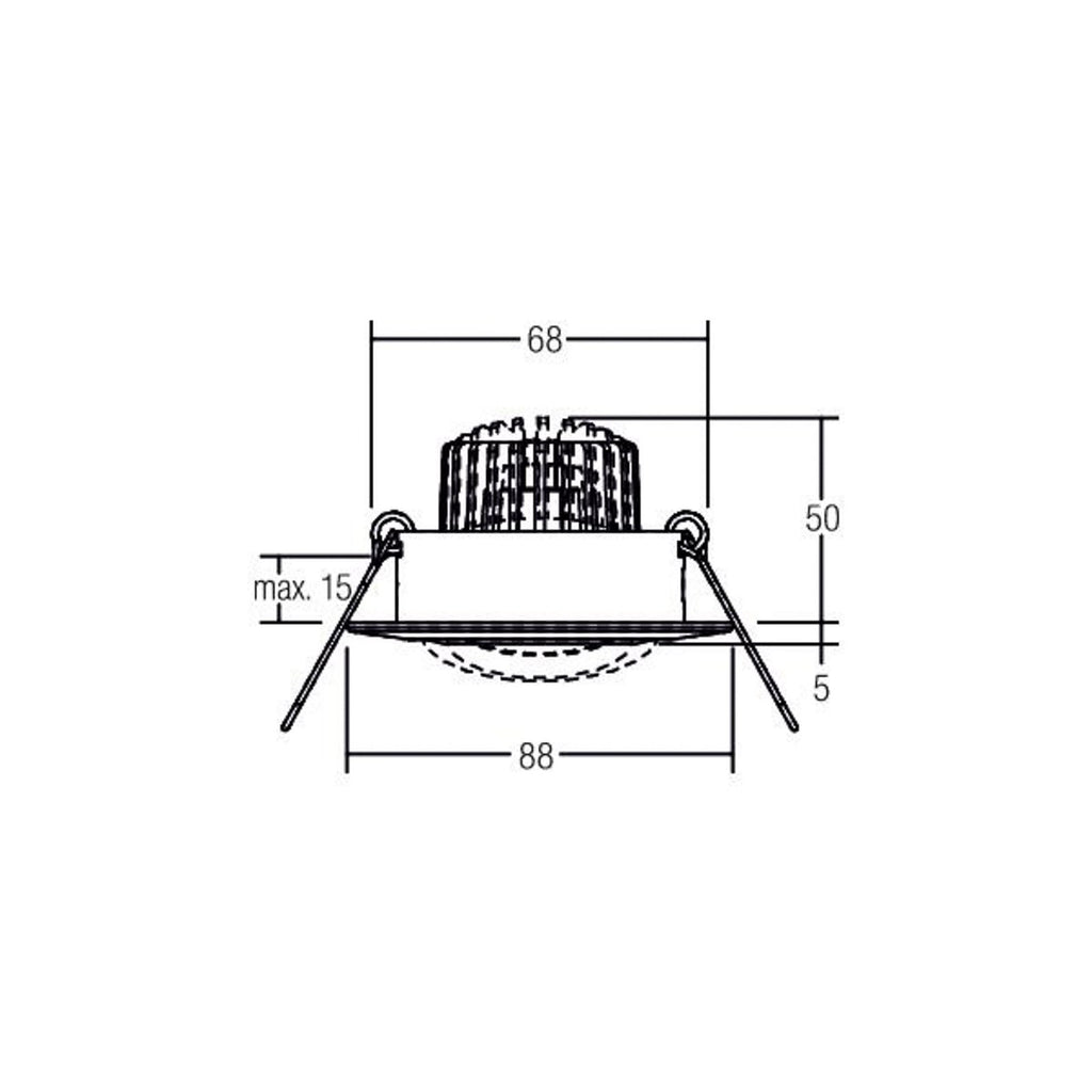 LED innbyggingsspot BB13 dim2warm matt nikkel dimbar 6W forfra