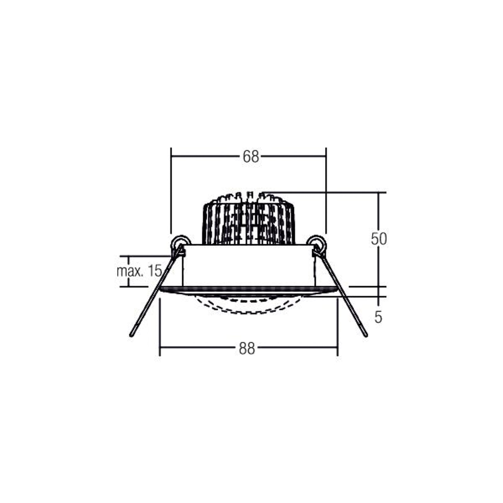 Detaljbilde av LED innbyggingsspot BB13 dimbar svingbar Ø8,8 cm 6W BRUMBERG