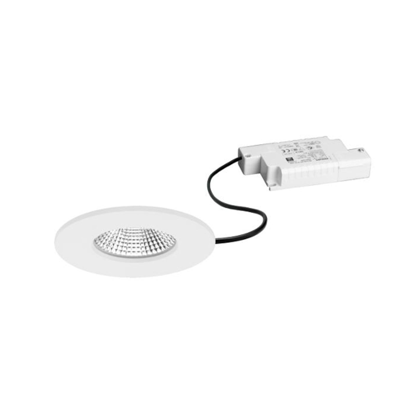 LED innbyggingsspot BB20 dimbar IP65 hvit 7W 3000K - BRUMBERG forfra