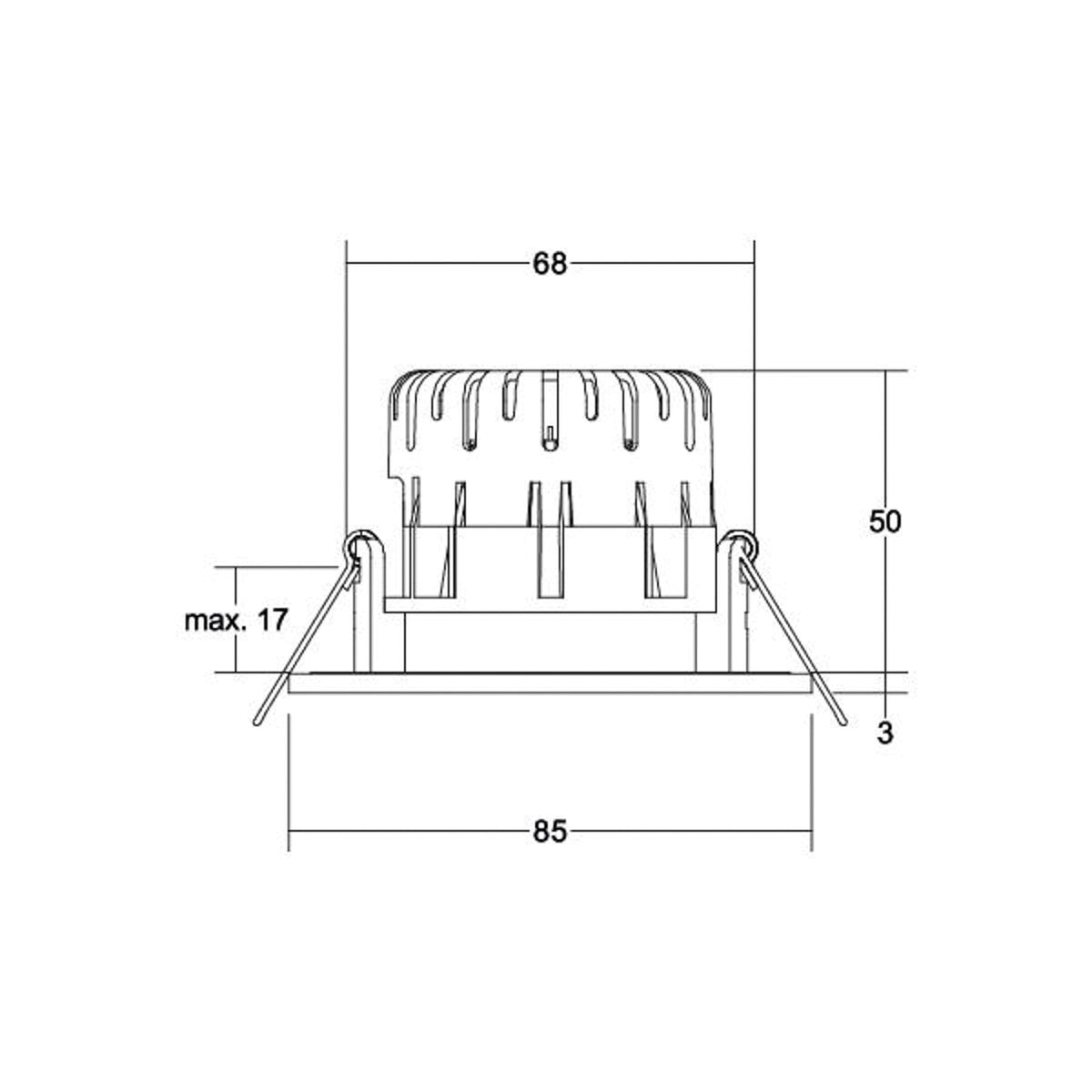 LED innbyggingsspot BB20 dimbar hvit IP65 Ø8,5 cm 7W montert