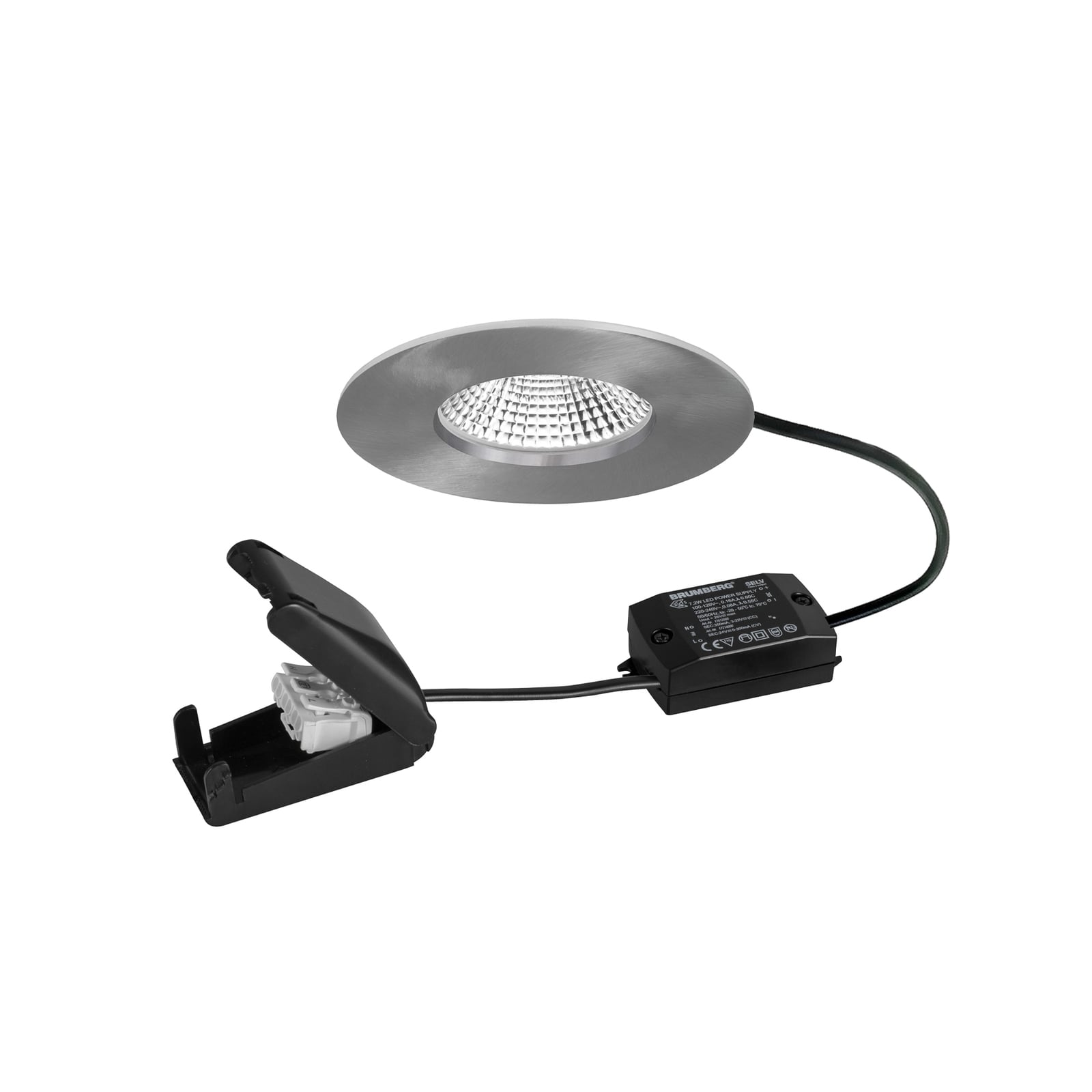 LED innbyggingsspot BB20 matt nikkel IP65 7W forfra