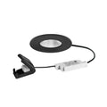 LED innbyggingsspot BB20 rund dimbar IP65 7W 3000K svart forfra