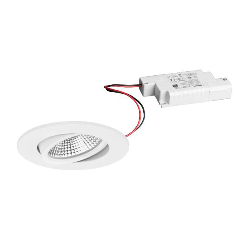 LED innbyggingsspot BB23 dimbar IP65 hvit matt 7W 3000K forfra