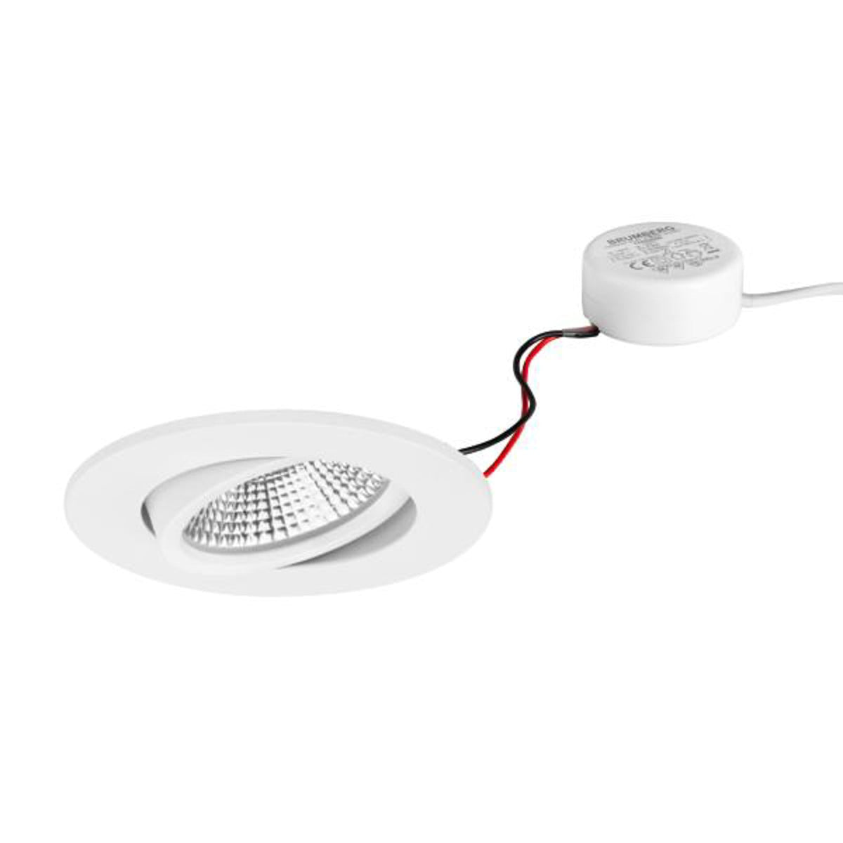 LED innbyggingsspot BB23 svingbar dimbar IP65 hvit Ø8,5 cm forfra