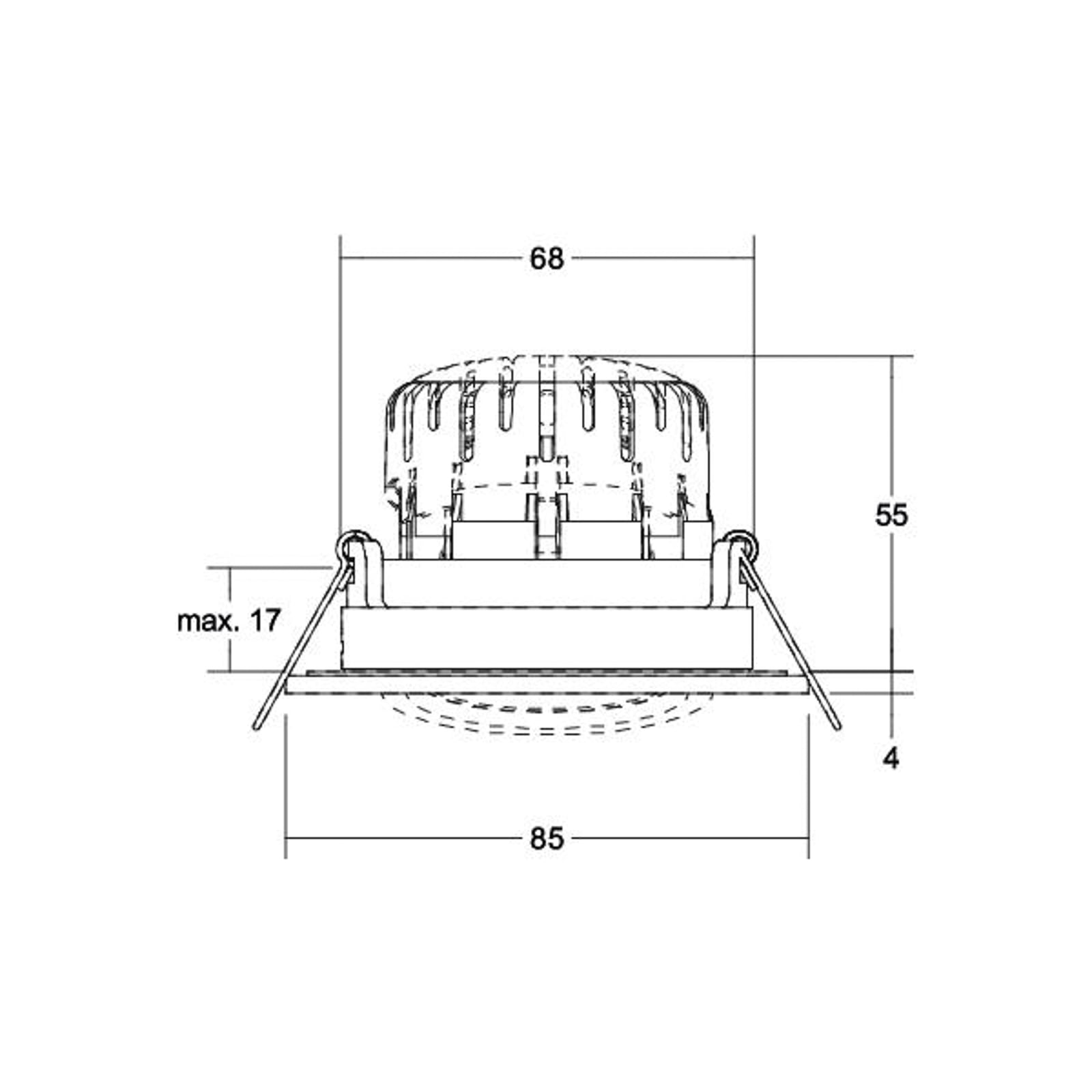 LED innbyggingsspot BB23 svingbar dimbar IP65 hvit Ø8,5 cm montert
