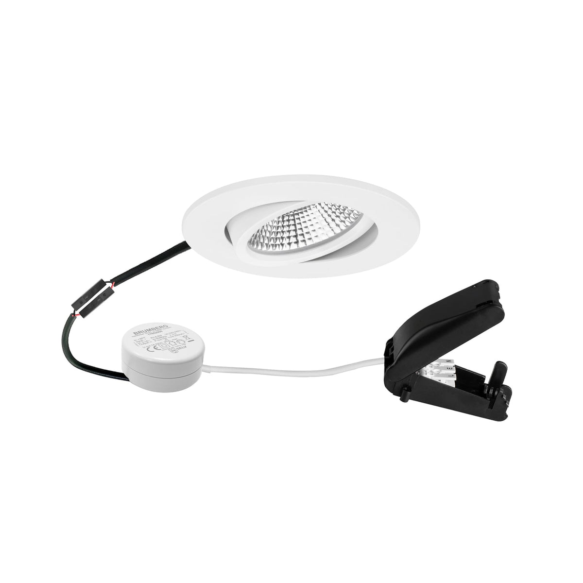 LED innbyggingsspot BB23 svingbar dimbar IP65 hvit 7W forfra