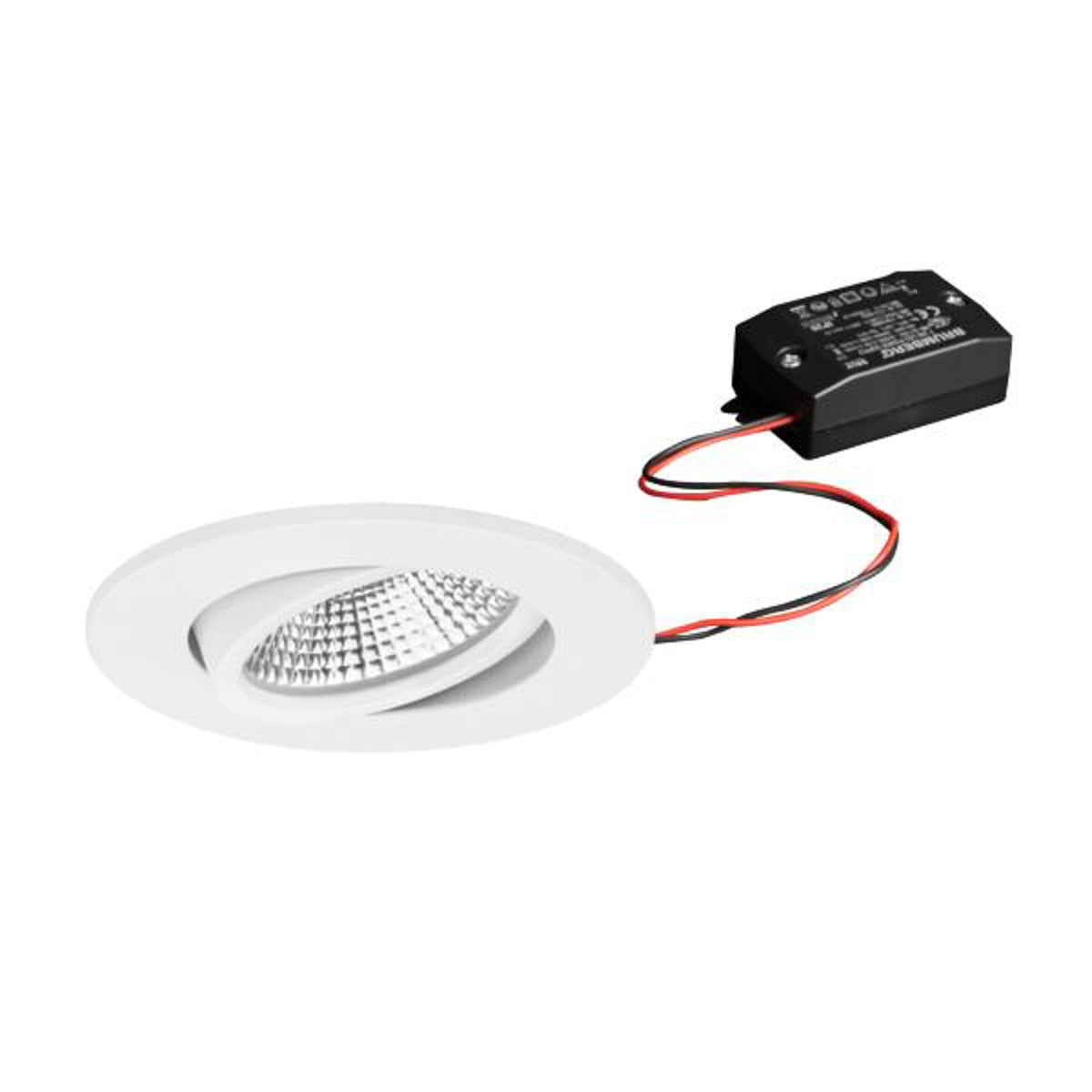 LED innbyggingsspot BB23 svingbar hvit IP65 7W 3000K forfra